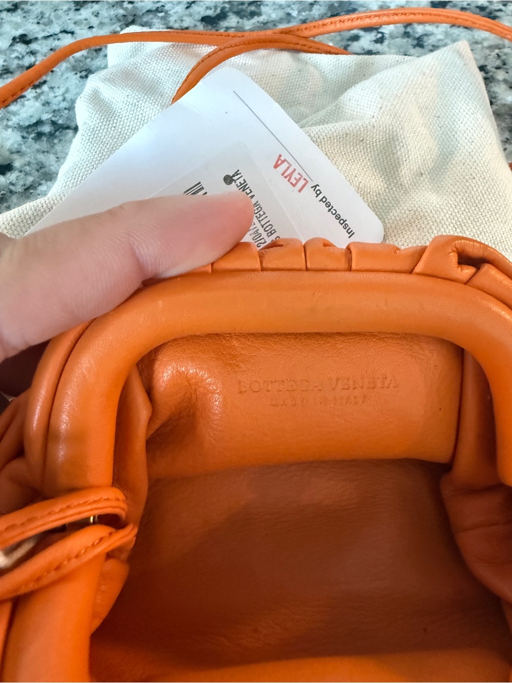 Bottega Veneta Orange Mini Clutch - Picture 4 of 5